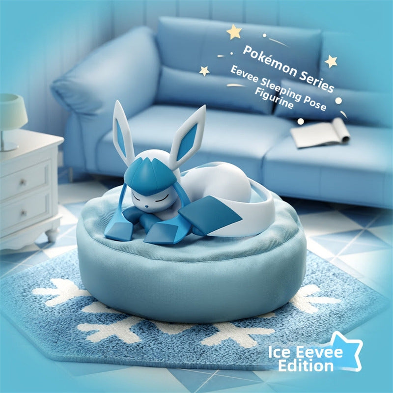 Authentic Pokémon Eevee Sleeping Pose Series Blind Box Figurine Cartoon Cute Pokémon Doll Desktop Ornament